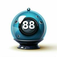 magie 8-ball 2d tekenfilm illustraton Aan wit achtergrond foto