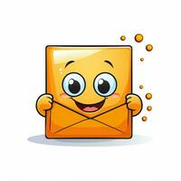 mail emoji's 2d tekenfilm vector illustratie Aan wit backgrond foto