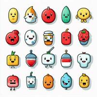 medisch emoji's 2d tekenfilm vector illustratie Aan wit bac foto
