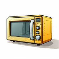 magnetronoven oven 2d tekenfilm illustraton Aan wit achtergrond foto