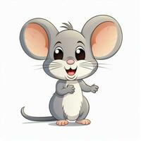 muis 2d tekenfilm vector illustratie Aan wit achtergrond h foto