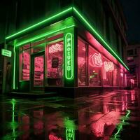 neon groen vs heet roze hoog kwaliteit foto