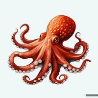 Octopus 2d vector illustratie tekenfilm in wit achtergrond foto