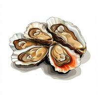 oesters 2d vector illustratie tekenfilm in wit achtergrond foto