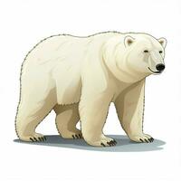 polair beer 2d tekenfilm vector illustratie Aan wit backgro foto