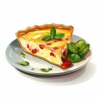 Quiche 2d vector illustratie tekenfilm in wit achtergrond foto