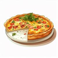 Quiche 2d vector illustratie tekenfilm in wit achtergrond foto