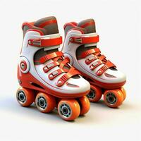 rol skates 2d tekenfilm illustraton Aan wit achtergrond h foto