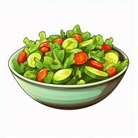 salade 2d tekenfilm vector illustratie Aan wit achtergrond h foto