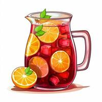 sangria 2d tekenfilm vector illustratie Aan wit achtergrond foto