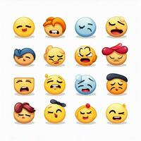 slaperig gezichten emoji's 2d tekenfilm vector illustratie Aan zier foto