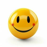 glimlachen gezicht emoji Aan wit achtergrond hoog kwaliteit 4k hdr foto