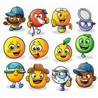 sport emoji's 2d tekenfilm vector illustratie Aan wit backg foto