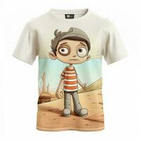 t-shirt 2d tekenfilm illustraton Aan wit achtergrond hoog qu foto