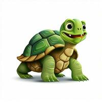 schildpad 2d tekenfilm vector illustratie Aan wit pagina foto