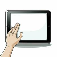 touch screen 2d tekenfilm vector illustratie Aan wit achtergr foto