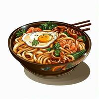 udon 2d vector illustratie tekenfilm in wit achtergrond Hoi foto