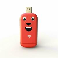 USB speelgoed- 2d tekenfilm illustraton Aan wit achtergrond hoog qu foto