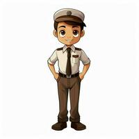 uniform 2d tekenfilm vector illustratie Aan wit achtergrond foto