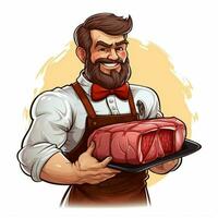 xavier steak 2d vector illustratie tekenfilm in wit backg foto