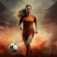 vrouw voetbal hoog kwaliteit 4k hdr foto