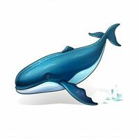 walvis 2d tekenfilm vector illustratie Aan wit achtergrond h foto