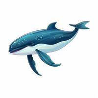 walvis 2d tekenfilm vector illustratie Aan wit achtergrond h foto