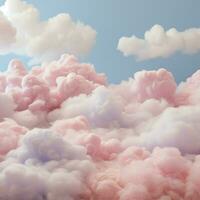 een katoen snoep kleurrijk achtergrond met pluizig wolken foto