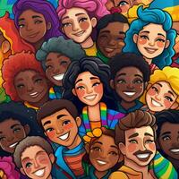 creëren een sticker dat viert verscheidenheid en inclusiviteit foto