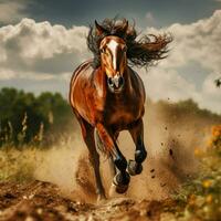 foto van paard vol schot hoog kwaliteit hdr 16k ultra hd