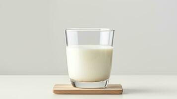foto van een soja melk geïsoleerd Aan vlak wit achtergrond. generatief ai