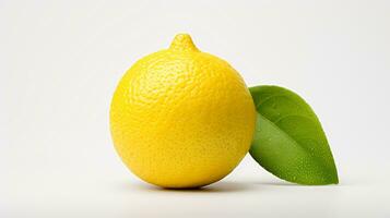 foto van een yuzu citrus geïsoleerd Aan vlak wit achtergrond. generatief ai