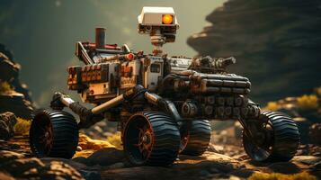 robot navigeren robuust Mars terrein. generatief ai foto