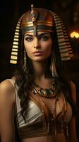 mooi vrouw Leuk vinden koningin van Egypte Cleopatra. generatief ai foto