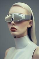 ai generatief foto portret van een vrouw in futuristische mode