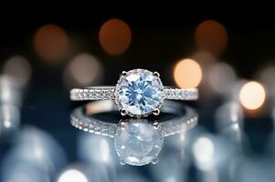 schot van luxe diamant edelsteen ring ai generatief foto