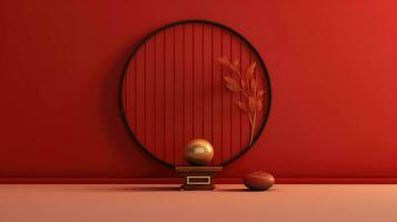 rood Chinese maan- nieuw jaar achtergrond ai gegenereerd foto