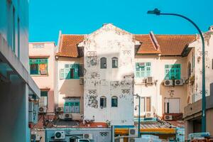 kleurrijk Chinatown architectuur van Singapore foto