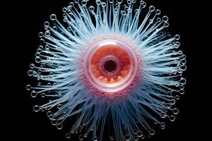 ultra uitvergroot beeld van single celled protozoa geïsoleerd Aan een wit achtergrond foto