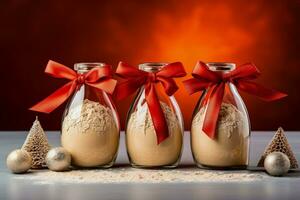 bakken enthousiastelingen minimalistische stijl Kerstmis cadeaus geïsoleerd Aan een helling achtergrond foto