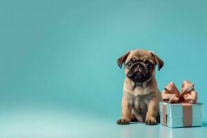 minimalistische stijl Kerstmis cadeaus voor honden geïsoleerd Aan een helling achtergrond foto