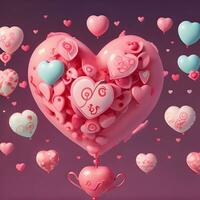 een visueel boeiend Valentijnsdag dag uitverkoop e-mail hoofd met een achtergrond dat vitrines een hartvormig boeket van rozen foto