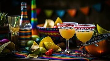 vers cocktail met sombrero Aan de tafel ai generatief foto