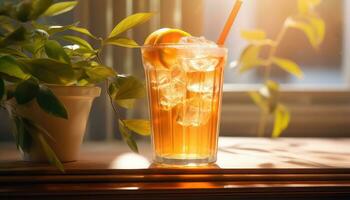traditioneel Vietnamees oranje bevroren drinken ai gegenereerd foto