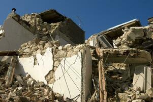 documentatie fotografisch del verwoestend terremoto nell'italia centraal foto