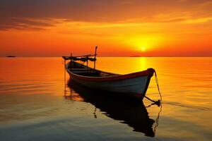 sereen schoonheid van een gouden zonsondergang ai generatief foto