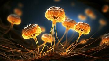 abstract illustratie onthult verontrustend schimmel mycelium foto