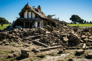 oud boerderij structuur nasleep onthullend hard werkelijkheden van sloop gevolgen foto