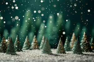 feestelijk vakantie backdrop met een gecondenseerd macro Kerstmis boom tafereel foto