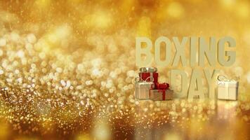 de geschenk doos en boksen dag woord voor afzet concept 3d renderen foto